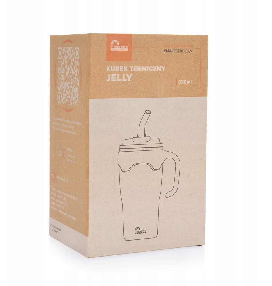 Termo puodelis su šiaudeliu Majestic Sport Jelly 650 ml, nerūdijantis plienas