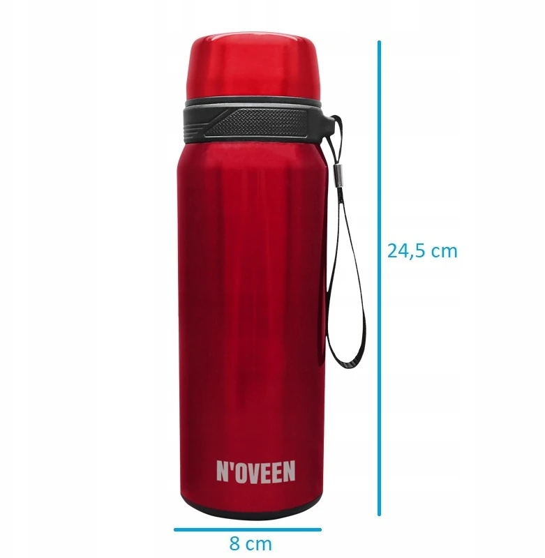 Termokubilas N'oveen 700ml raudonas, nerūdijančio plieno