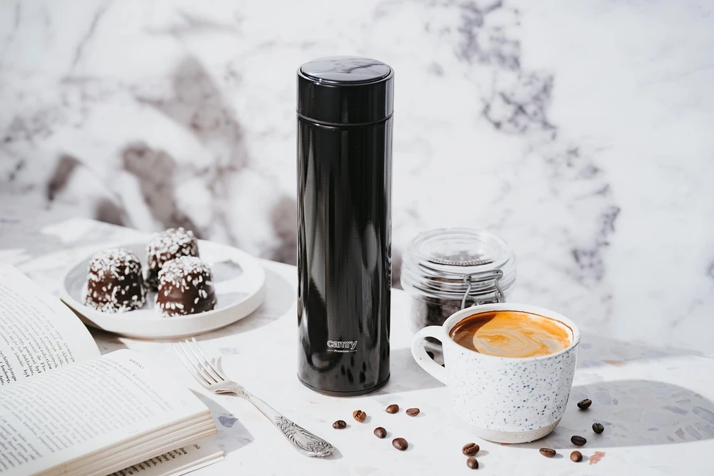 Camry | Thermal Flask | CR 4507bk | Capacity 0.473 L | Material Nerūdijantis plienas/Silicone | Juodas
