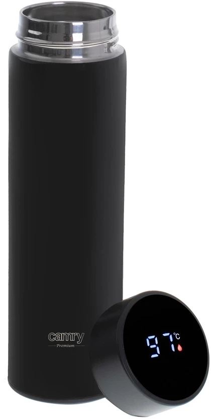 Camry | Thermal Flask | CR 4507bk | Capacity 0.473 L | Material Nerūdijantis plienas/Silicone | Juodas
