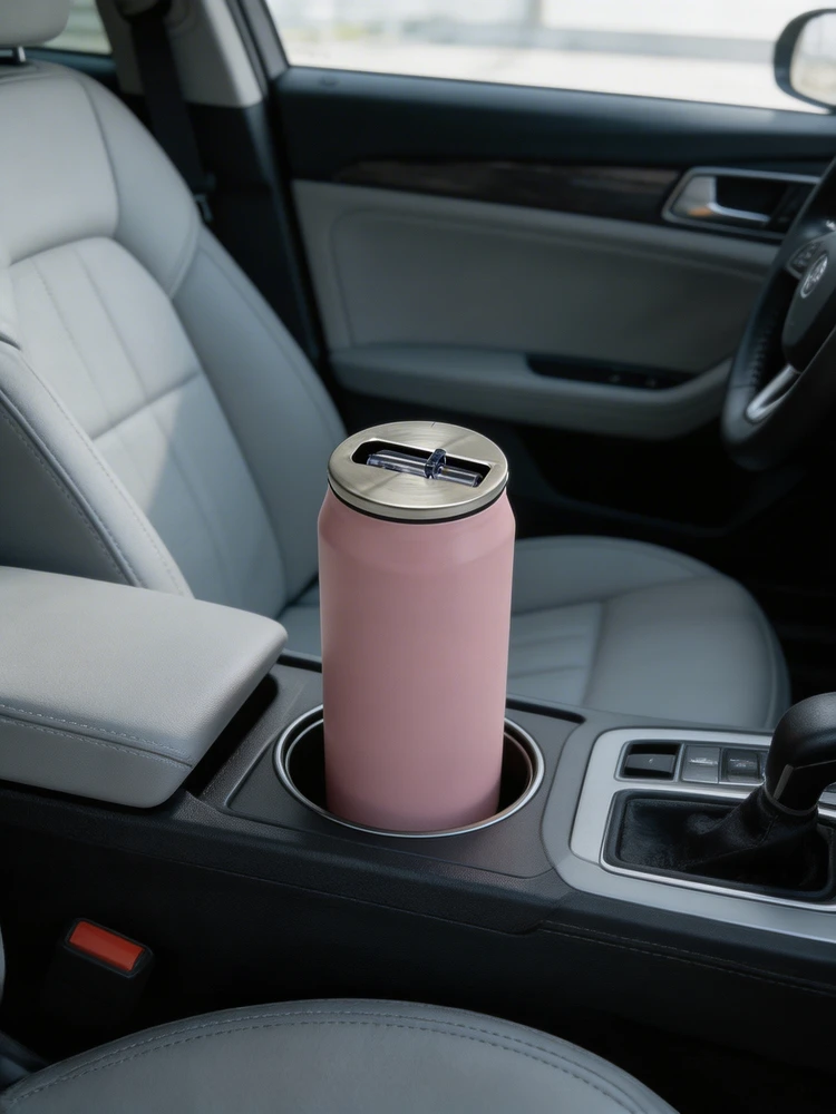 Termopuodelis, 500ml skardinė, termosas automobiliui, darbo mokyklai, Odelo, rožinis