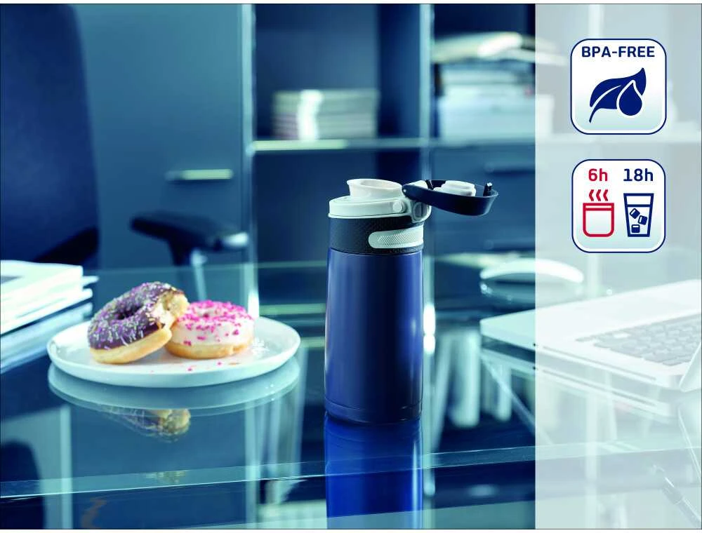 Leifheit 03247 travel mug 350 ml Juodas, Mėlyna Nerūdijantis plienas