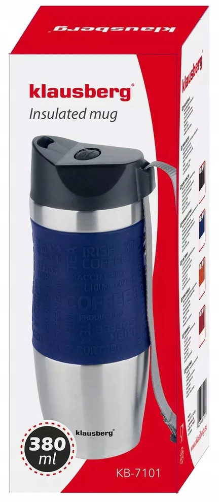 Puodelis Termosinis puodelis, plienas, įvairių spalvų, 380 ml, Klausberg