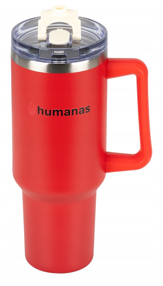 Termosas - Humanas Viva 1200 ml, Nepralaidus, Šiaudelis/Antgalis, Raudona