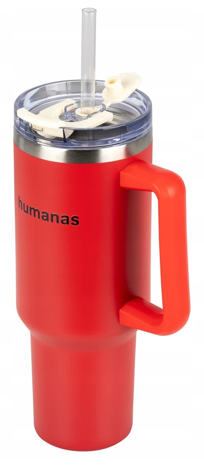 Termosas - Humanas Viva 1200 ml, Nepralaidus, Šiaudelis/Antgalis, Raudona