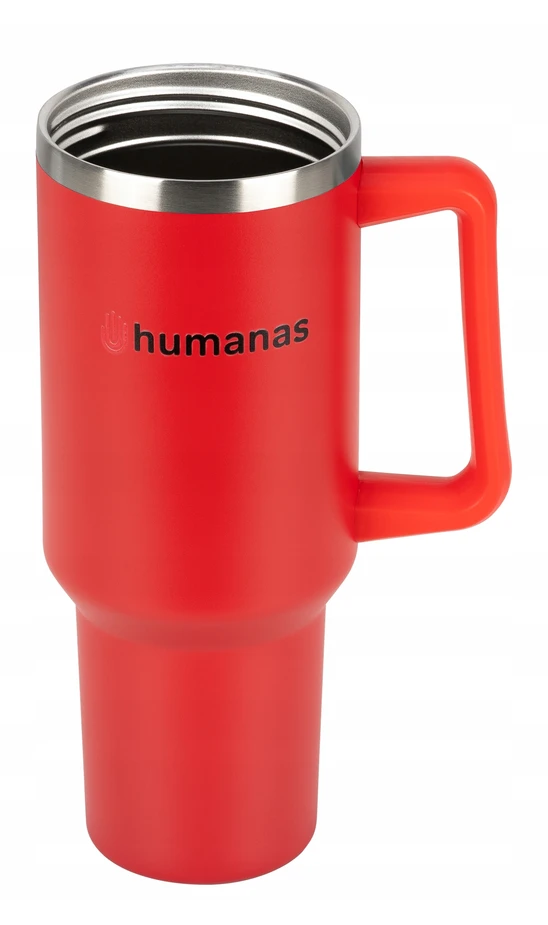 Termosas - Humanas Viva 1200 ml, Nepralaidus, Šiaudelis/Antgalis, Raudona