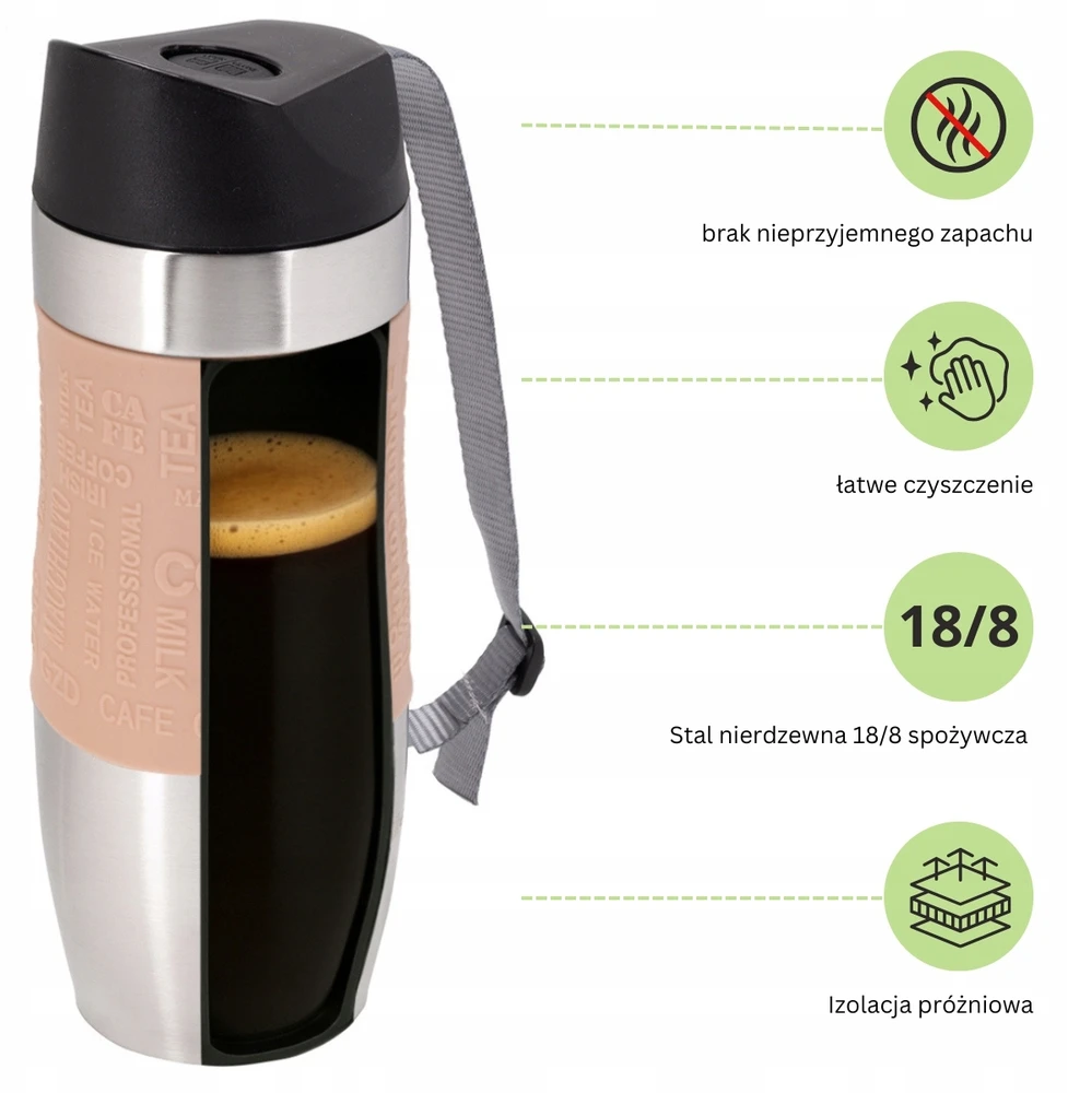 Termopuodelis Kamille KM-2052 (380 ml) smėlio spalvos