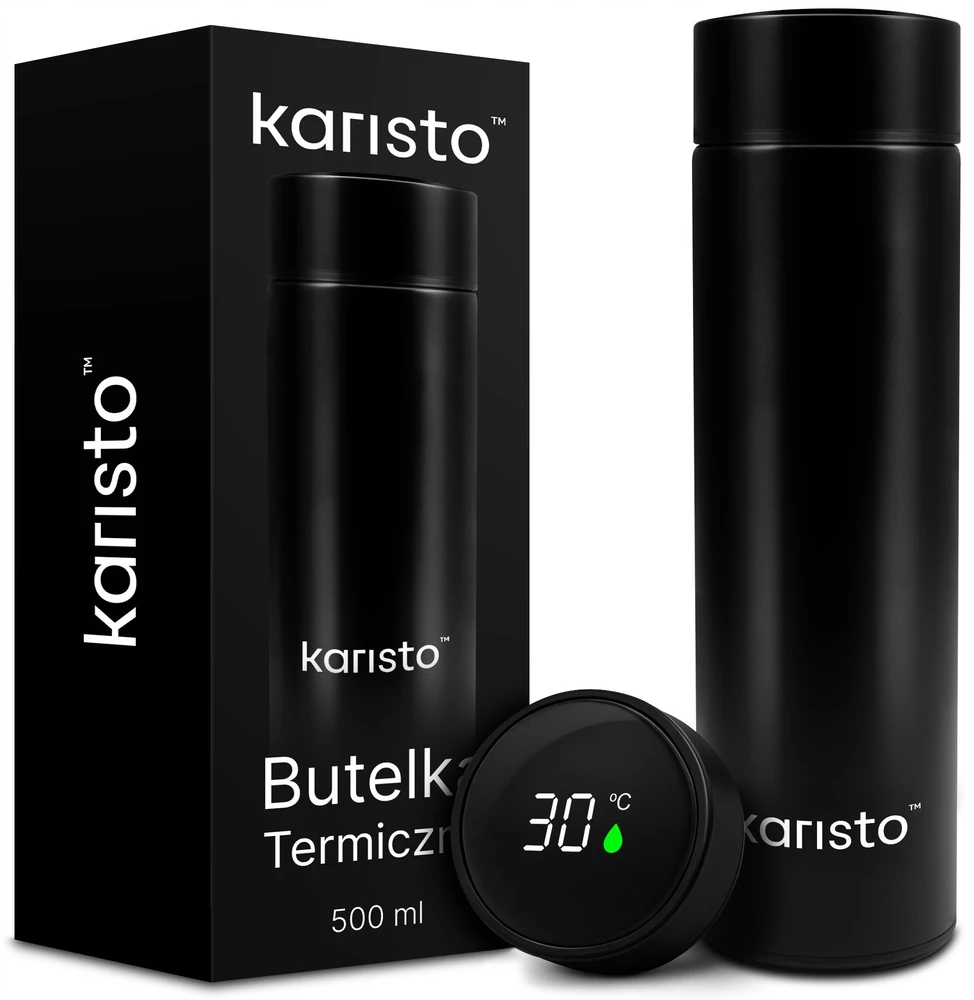 Termosas 500 ml termo butelis, temperatūros ekranas, nerūdijantis plienas
