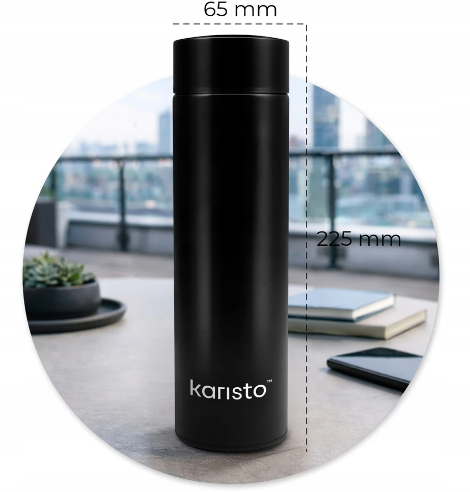 Termosas 500 ml termo butelis, temperatūros ekranas, nerūdijantis plienas