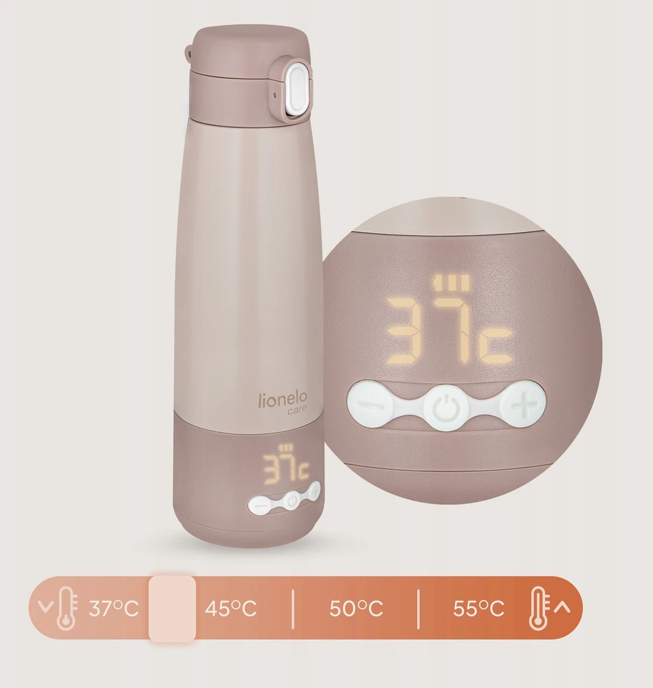 Termosas belaidis pieno šildytuvas 37–55°C Lionelo Thermup Bottle