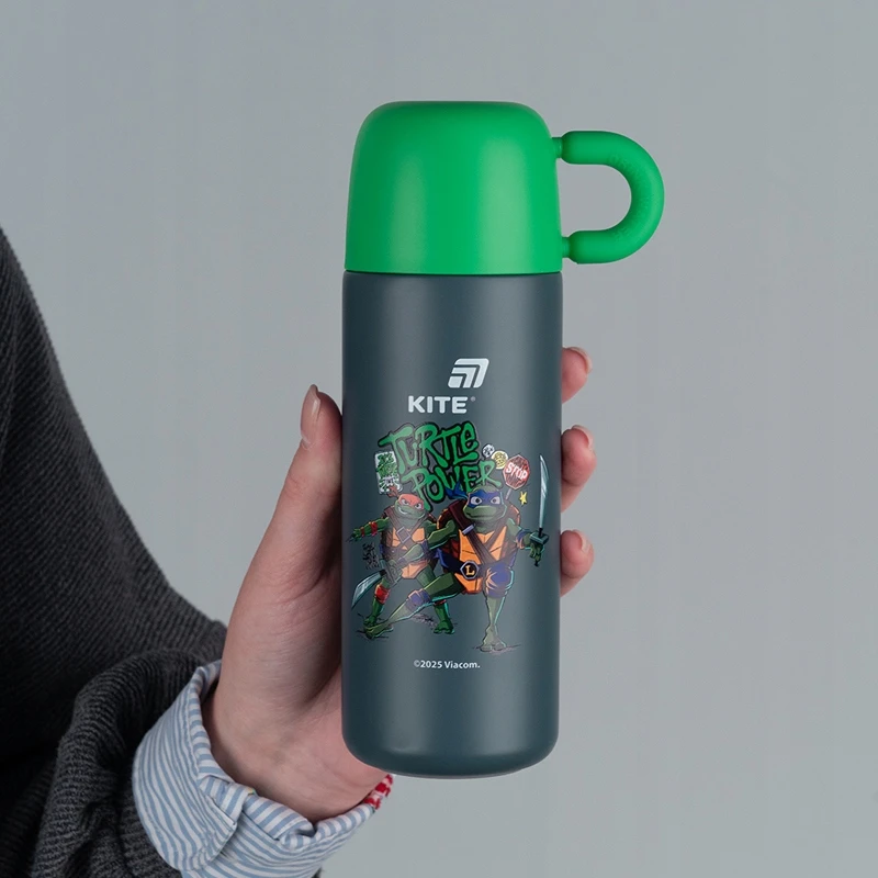 Termosas berniukui su puodeliu ir metaliniu sieteliu 480 ml NINJA TURTLES Kite