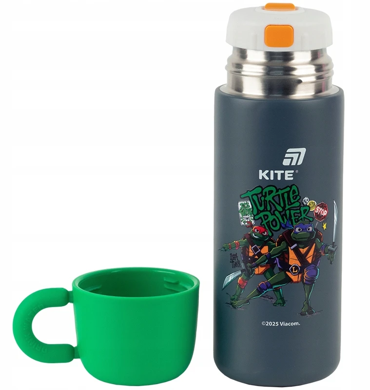 Termosas berniukui su puodeliu ir metaliniu sieteliu 480 ml NINJA TURTLES Kite