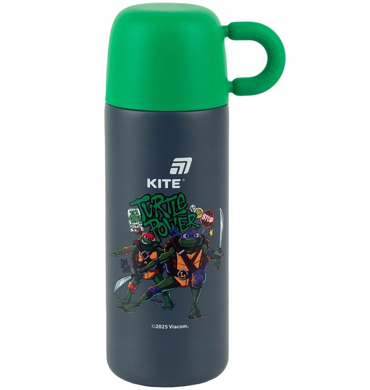 Termosas berniukui su puodeliu ir metaliniu sieteliu 480 ml NINJA TURTLES Kite