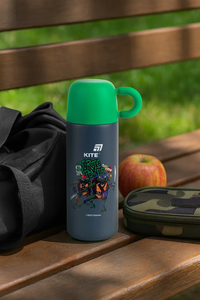 Termosas berniukui su puodeliu ir metaliniu sieteliu 480 ml NINJA TURTLES Kite