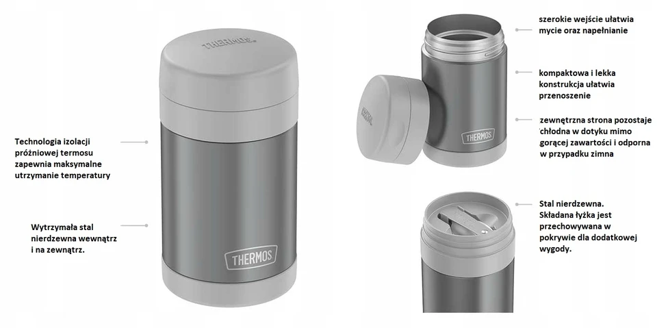 Termosas maistui su šaukštu Thermos Funtainer 470 ml vaikams