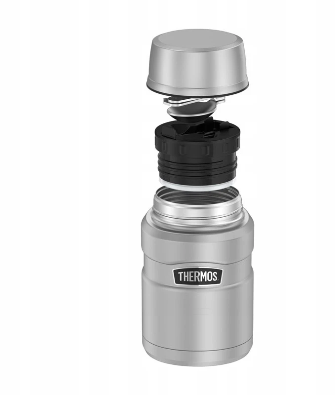Termosas maistui Thermos 710 ml, matinis juodas, su sulankstomu šaukštu