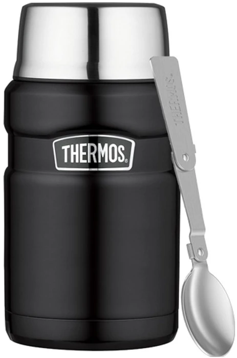 Termosas maistui Thermos 710 ml, matinis juodas, su sulankstomu šaukštu