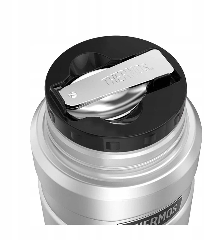 Termosas maistui Thermos 710 ml, matinis juodas, su sulankstomu šaukštu