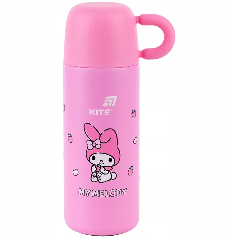 Termosas mergaitėms su puodeliu, metalinis sietelis, 480ml, rožinis MY MELODY Kite