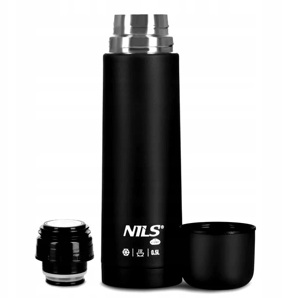 Termosas Nils Camp Nc3803 0,5l plieno, juodas, sandarus