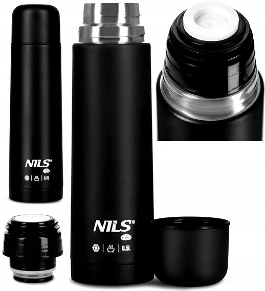 Termosas Nils Camp Nc3803 0,5l plieno, juodas, sandarus