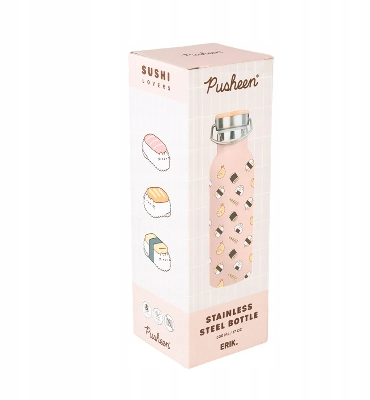 Pusheen nerūdijančio plieno gertuvė su laikikliu, 500 ml