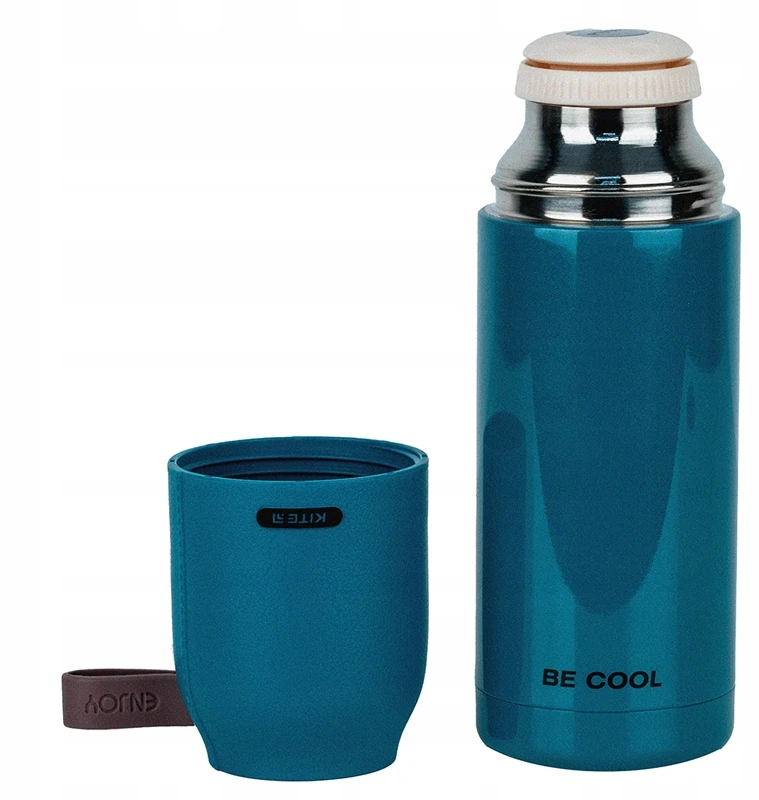 Termosas su nerūdijančio plieno puodeliu, blizga žalia, 350 ml Kite