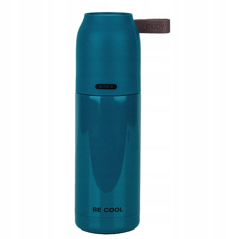 Termosas su nerūdijančio plieno puodeliu, blizga žalia, 350 ml Kite