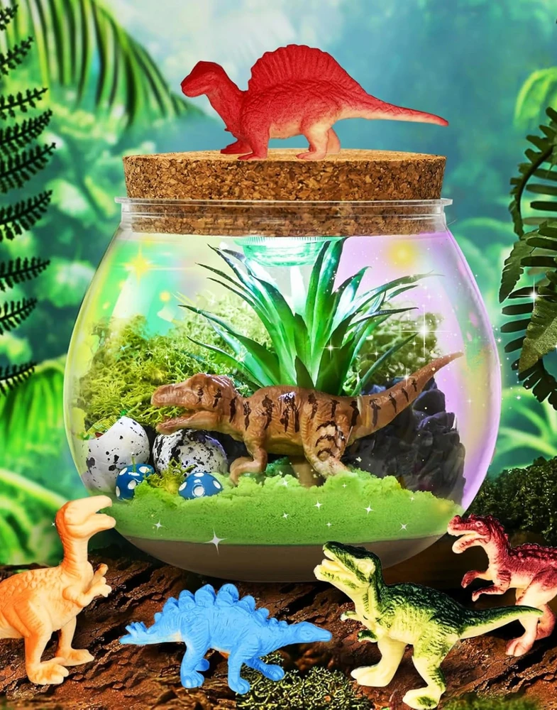TERRARIUM DINOSAURS „pasidaryk pats“ LED NAKTINIS LEMPAS NUOTOLINIO NUSTATYMAS 13 SPALVŲ RINKINYS VAIKAMS