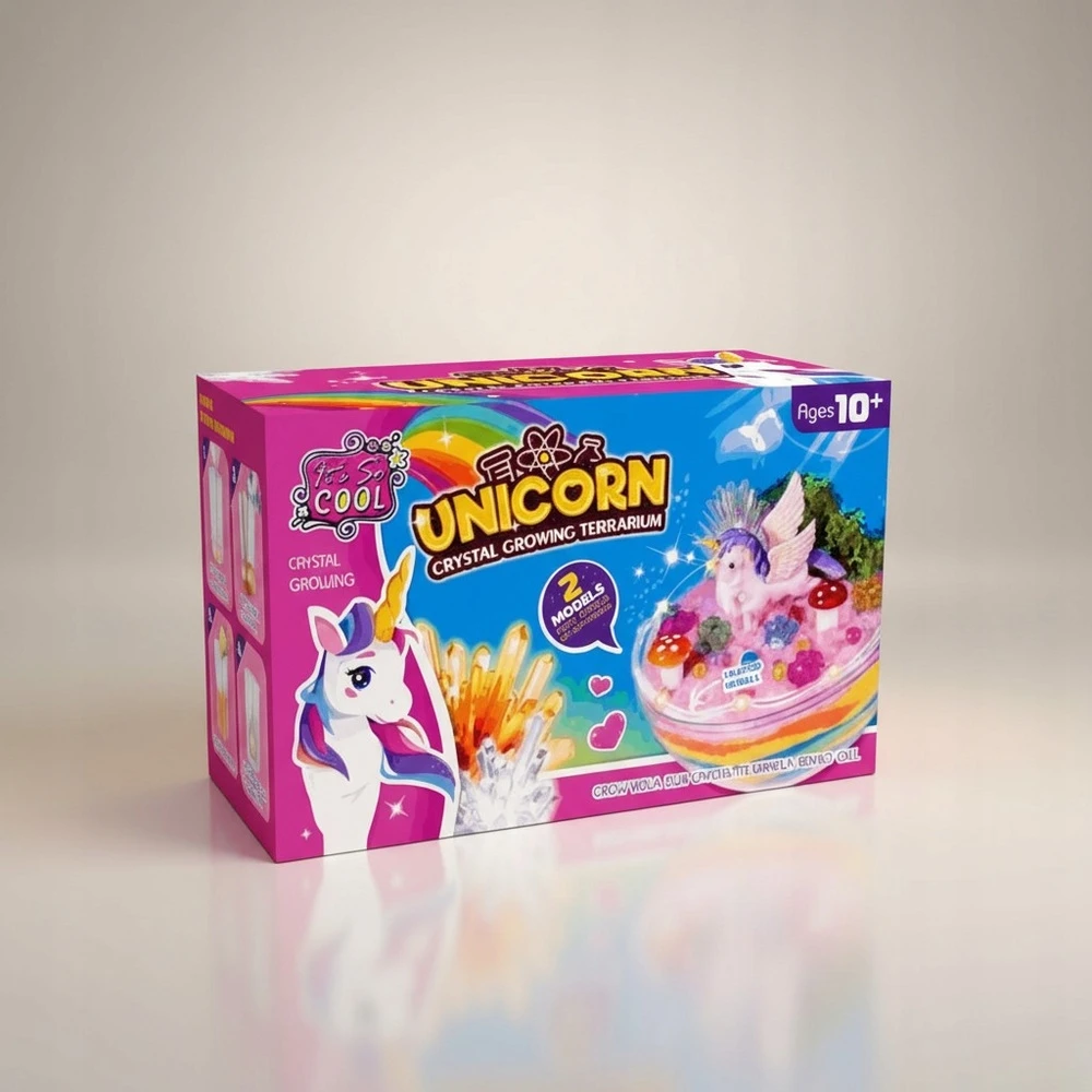 TERRARIUM UNICORN LED LEMPAS VAIKŲ KAMBARIO RINKINYS SU KRISTOLAIS