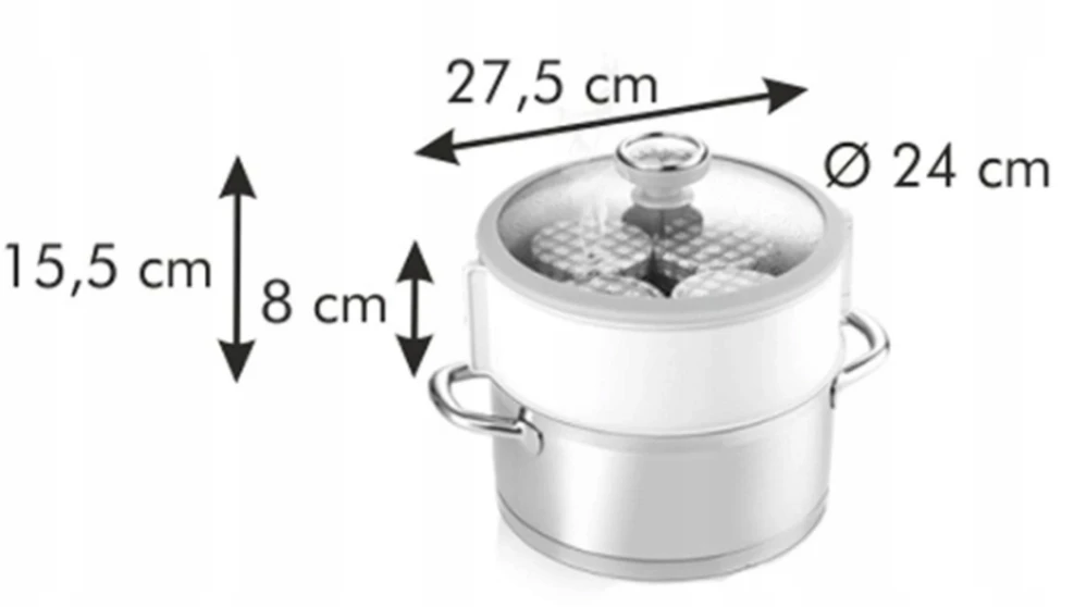 TESCOMA ADAPTERŲ RINKINYS PRODUKTŲ PASTRAVIMUI SU TERMOMETRA Ø 24cm