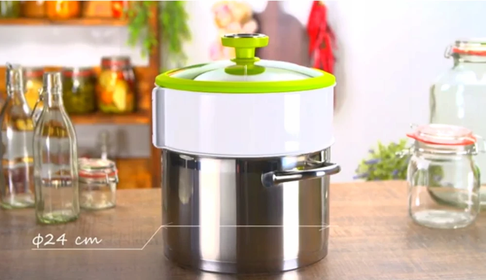 TESCOMA ADAPTERŲ RINKINYS PRODUKTŲ PASTRAVIMUI SU TERMOMETRA Ø 24cm
