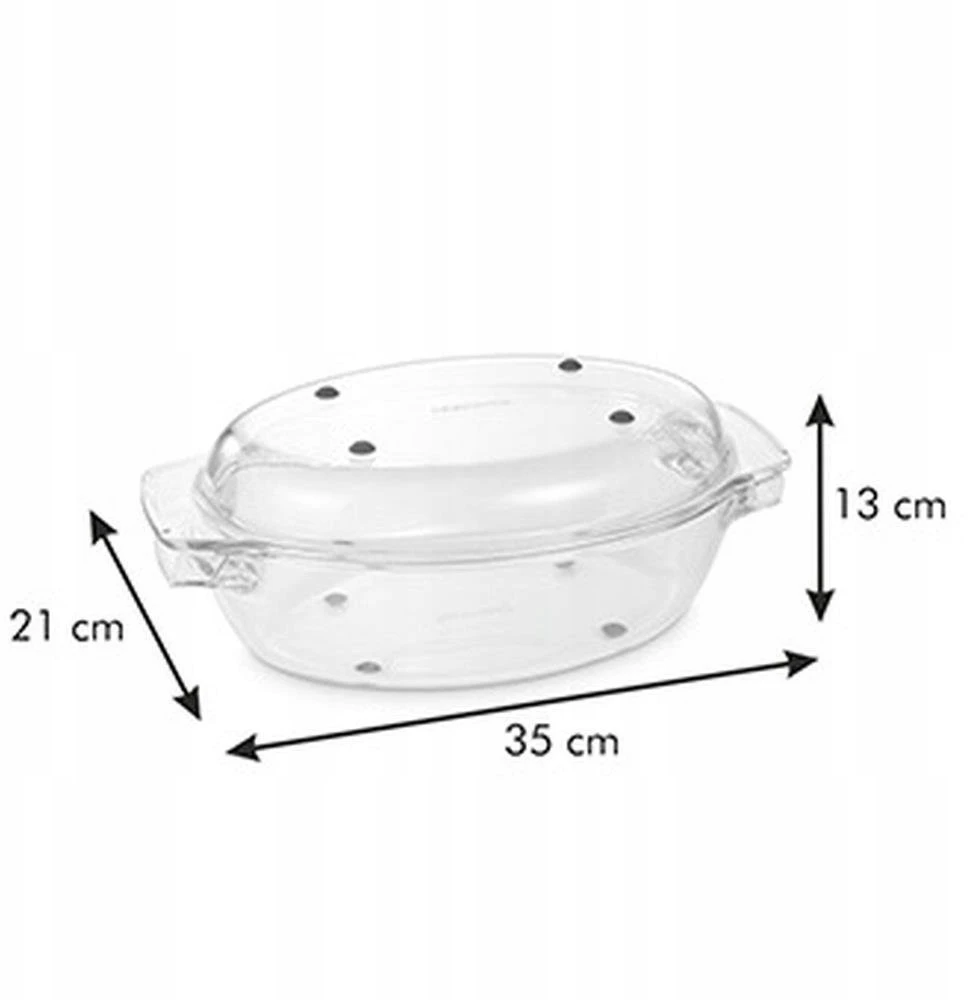 TESCOMA Ovali keptuvė su dangčiu GrandCHEF 35 x 21 cm, stiklinė