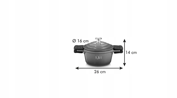 Tescoma PUODAS SU DANČIU PLIENINIS SILIKONIS 16cm 1,5L BORDAS