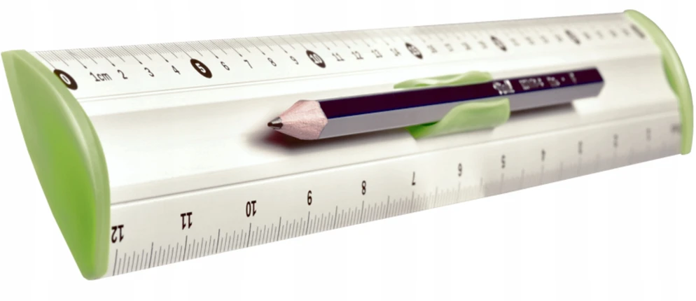 Tetis Aliumininė liniuotė 30 cm su pieštuko laikikliu, tiksli ir patvari