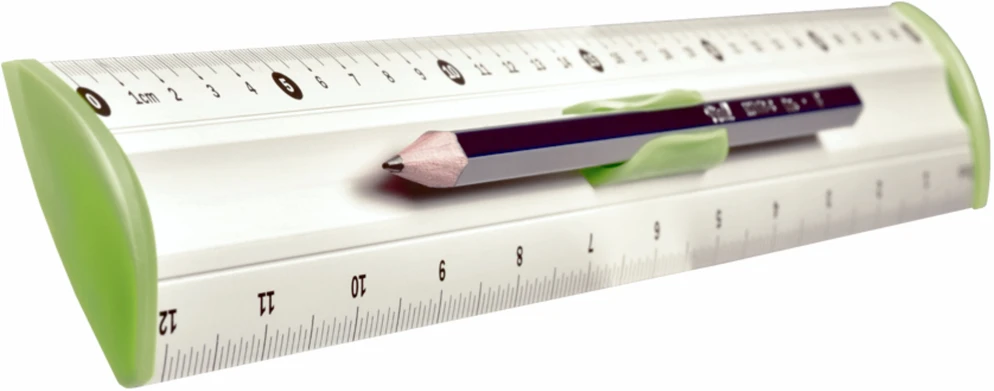 Tetis Aliumininė liniuotė 30cm su pieštuko laikikliu