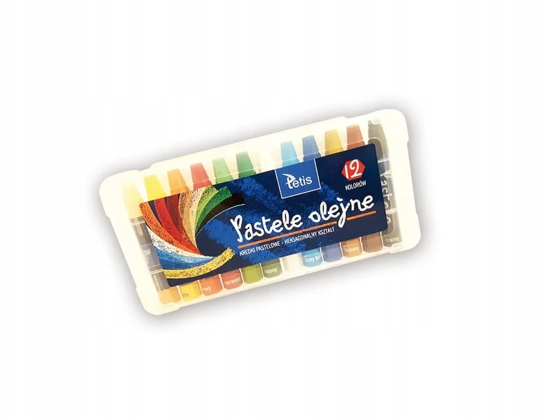 Tetis Šešiakampės aliejaus pastelės KT020 -AB - 12 spalvų