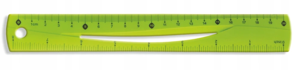 Tetis Žalia 20cm liniuotė - lanksti ir patvari, skirta mokyklai