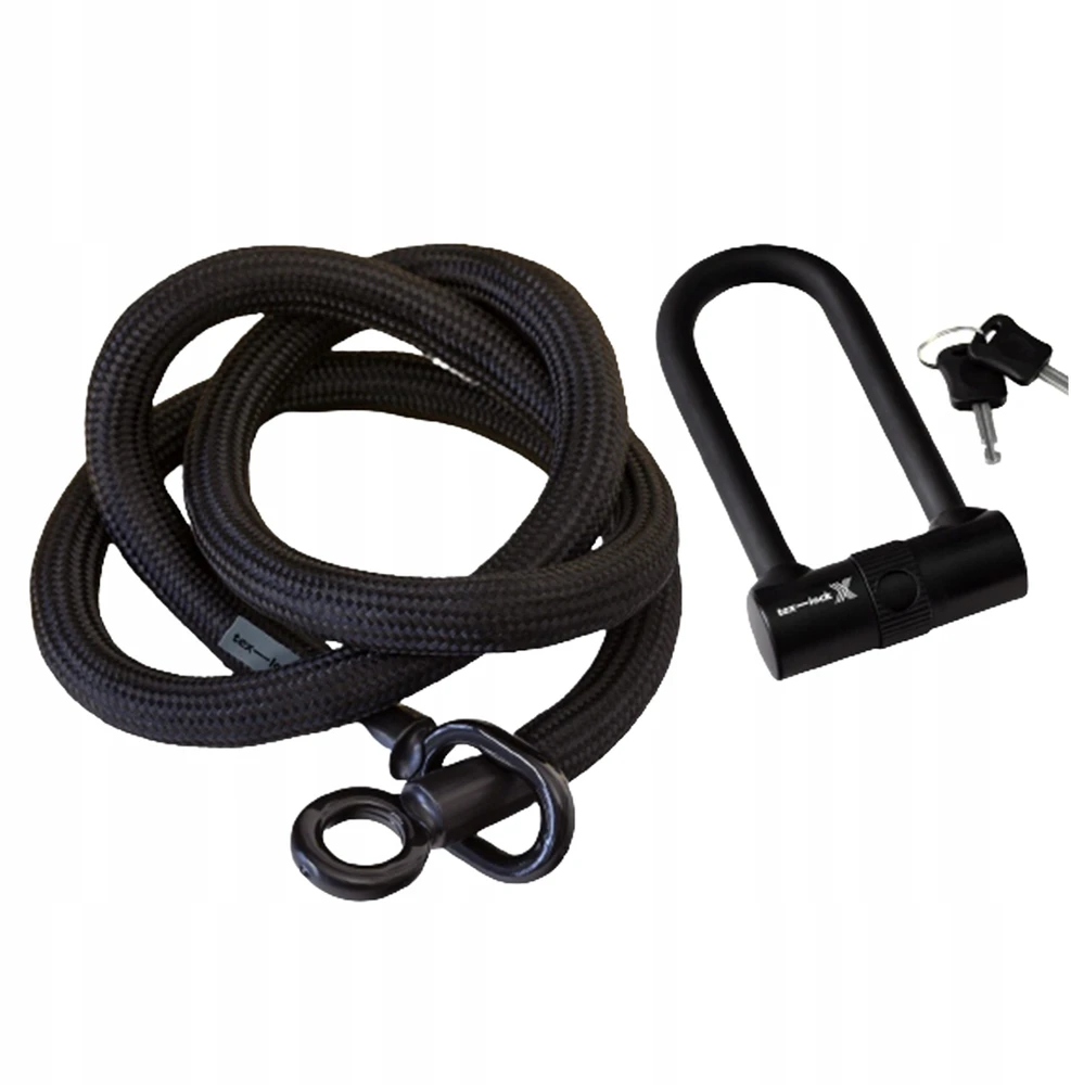 Tex Lock Užraktai dviračiams Bike Line Tex, 120 cm, juodas