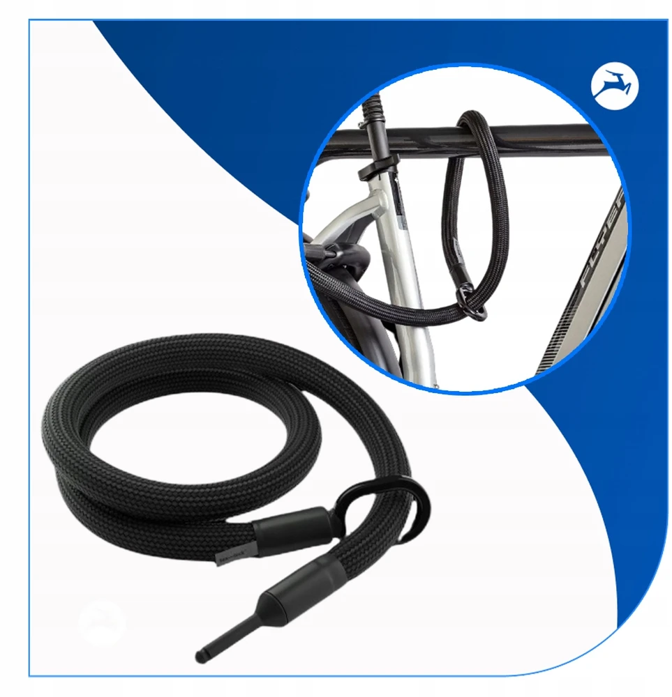 Tex Lock Užraktai dviračiams Bike Line Tex, 120 cm, juodas