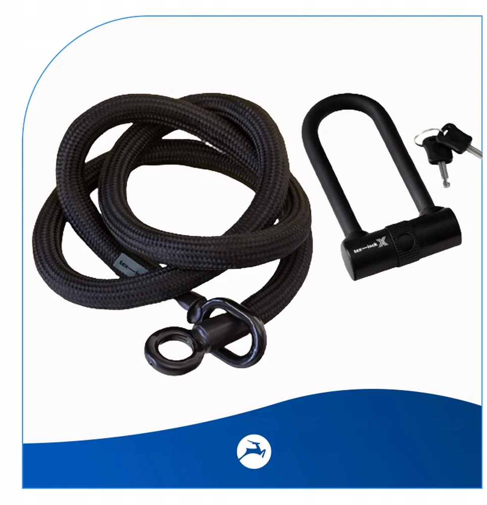 Tex Lock Užraktai dviračiams Bike Line Tex, 120 cm, juodas