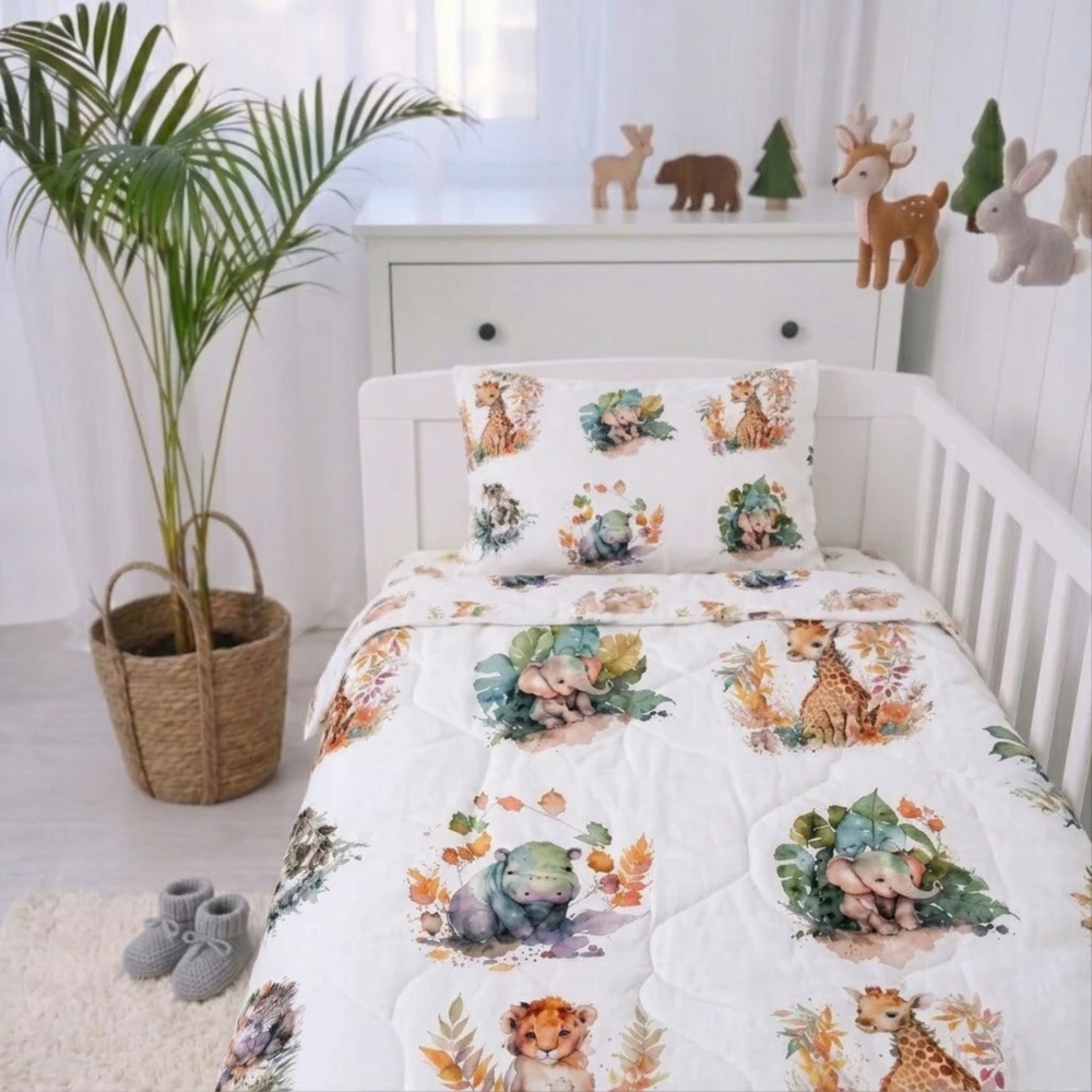 Textom KOŁDRA DZIECIĘCA CAŁOROCZNA 100x135 ANTYALERGICZNA CIEPŁA MOTYW ZOO