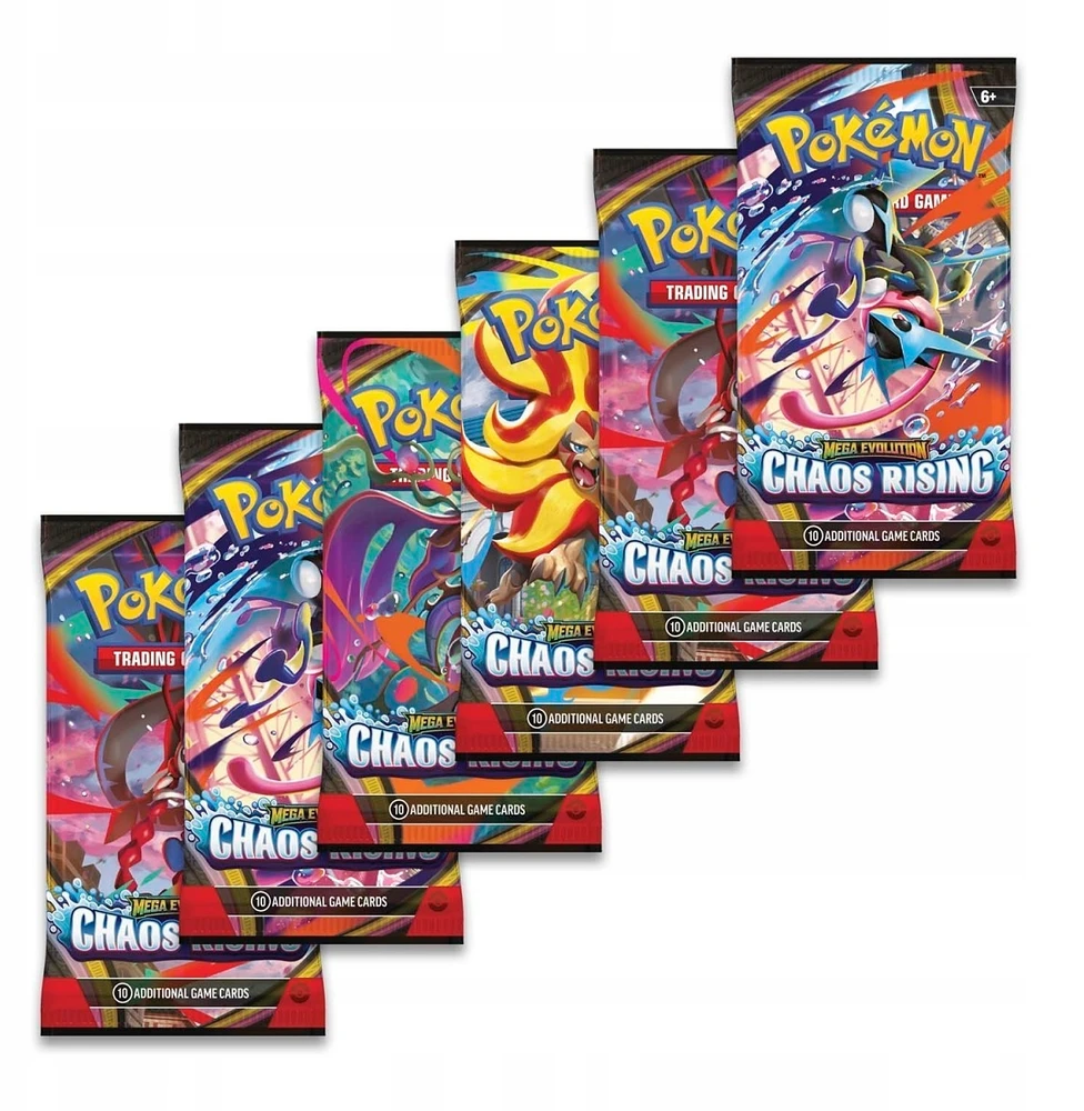 Pokémon TCG Mega Evolution: Chaos Rising Booster Bundle – 6 ENG pakeliai