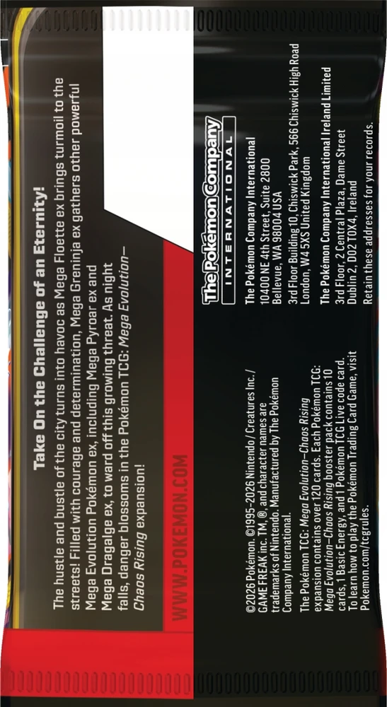 Pokémon TCG Mega Evolution: Chaos Rising papildymo paketas – 10 kortų