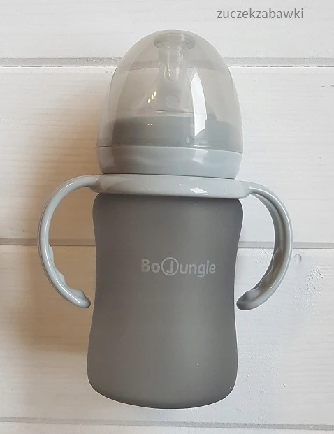 Thermo GLASS buteliukas iš silikono 150 ml Bo Jungle Pilkas
