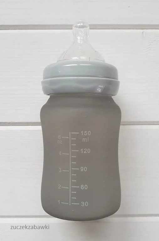 Thermo GLASS buteliukas iš silikono 150 ml Bo Jungle Pilkas