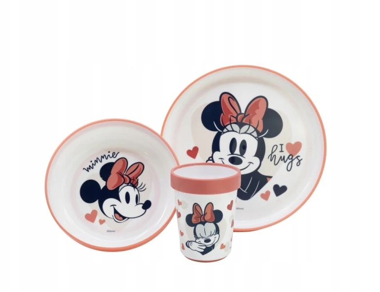 Thermobaby STOR DISNEY MINNIE PELĖS ŠIRDYS PILNA KŪDIKIO NESLIDUS 3 Vnt. BICOLORS PREMIUM RINKINYS