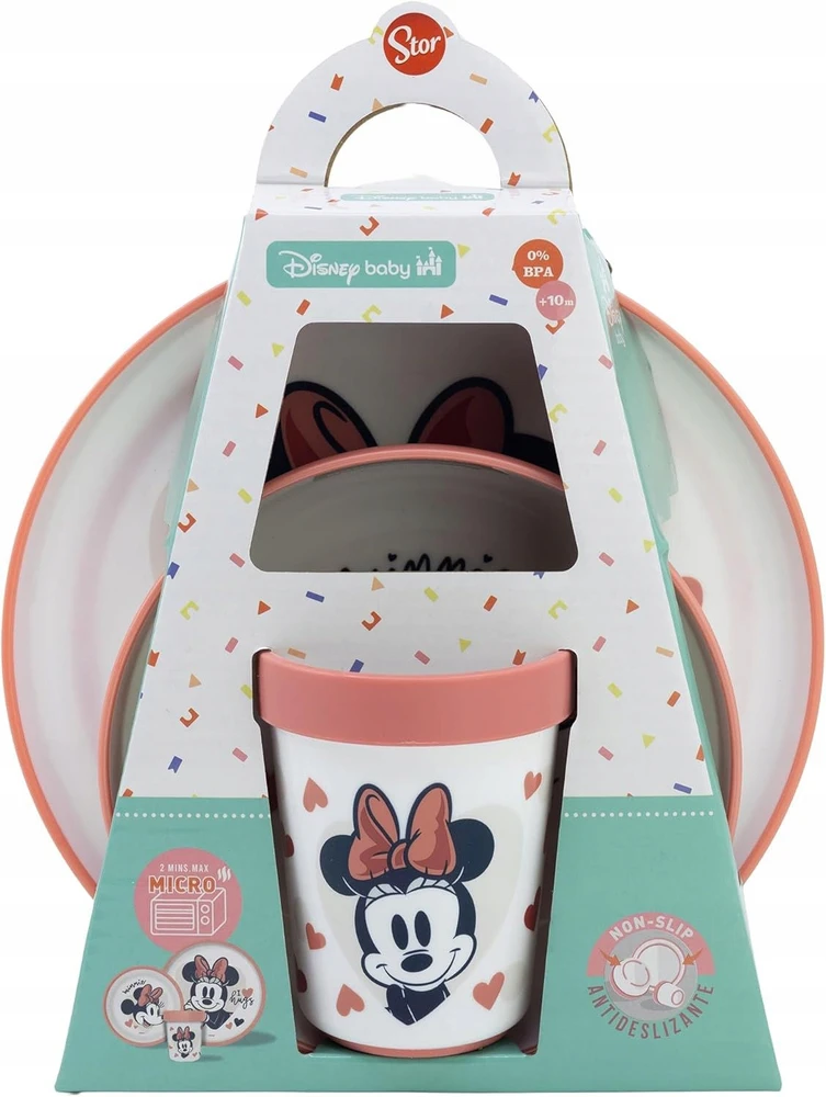 Thermobaby STOR DISNEY MINNIE PELĖS ŠIRDYS PILNA KŪDIKIO NESLIDUS 3 Vnt. BICOLORS PREMIUM RINKINYS