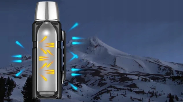 Thermos King 470ml maisto termosas su šaukštu, granato spalvos