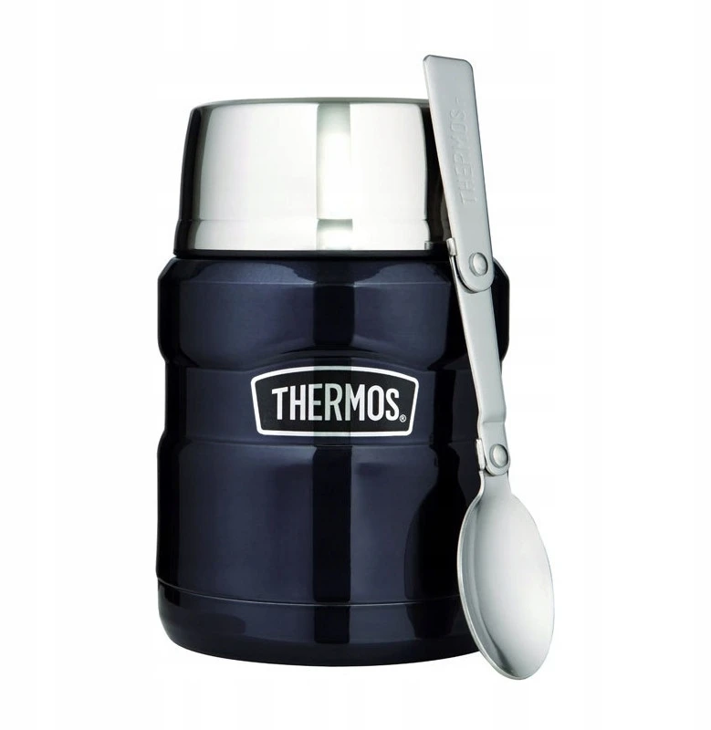 Thermos King 470ml maisto termosas su šaukštu, granato spalvos